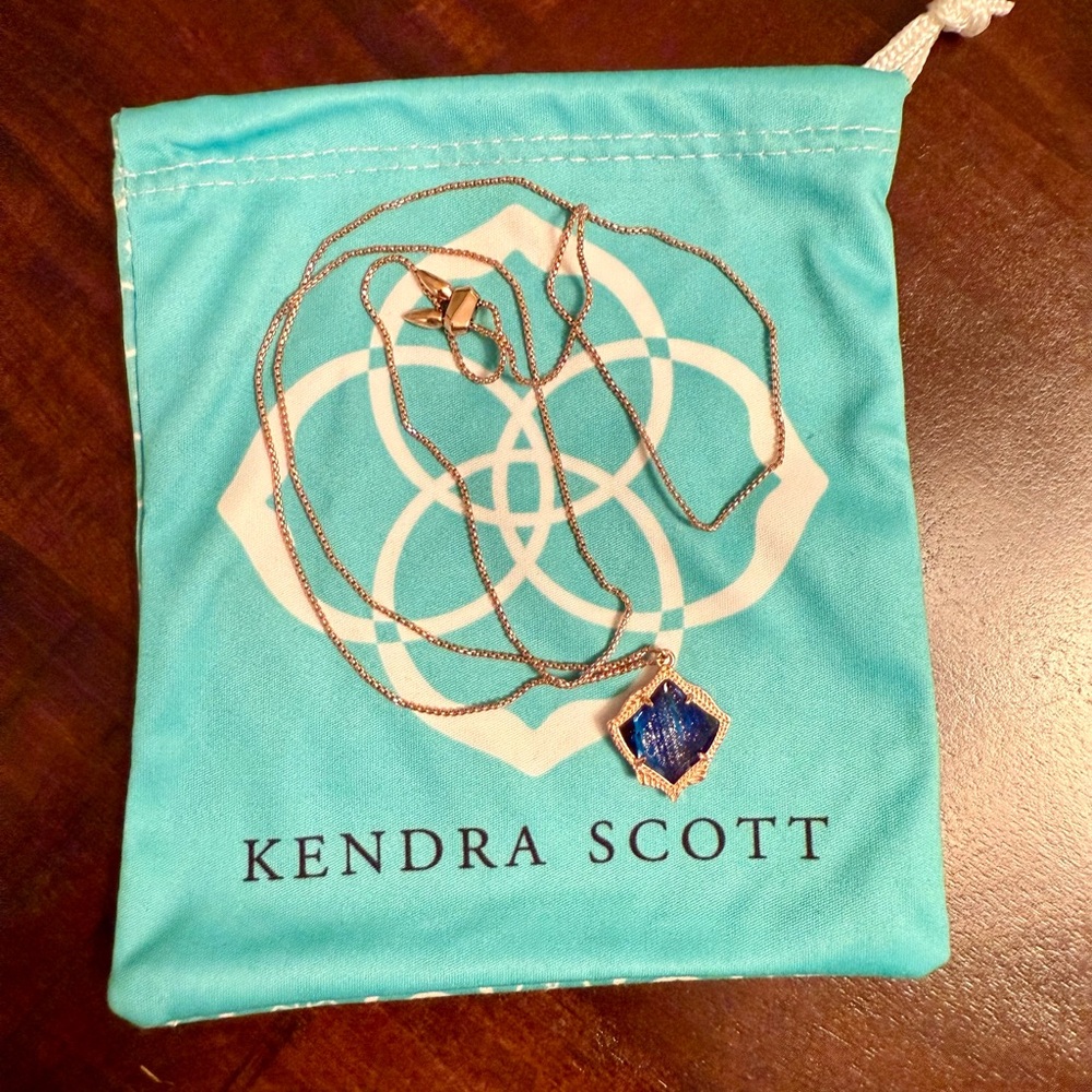 Kendra Scott Rose Gold and Blue Necklace